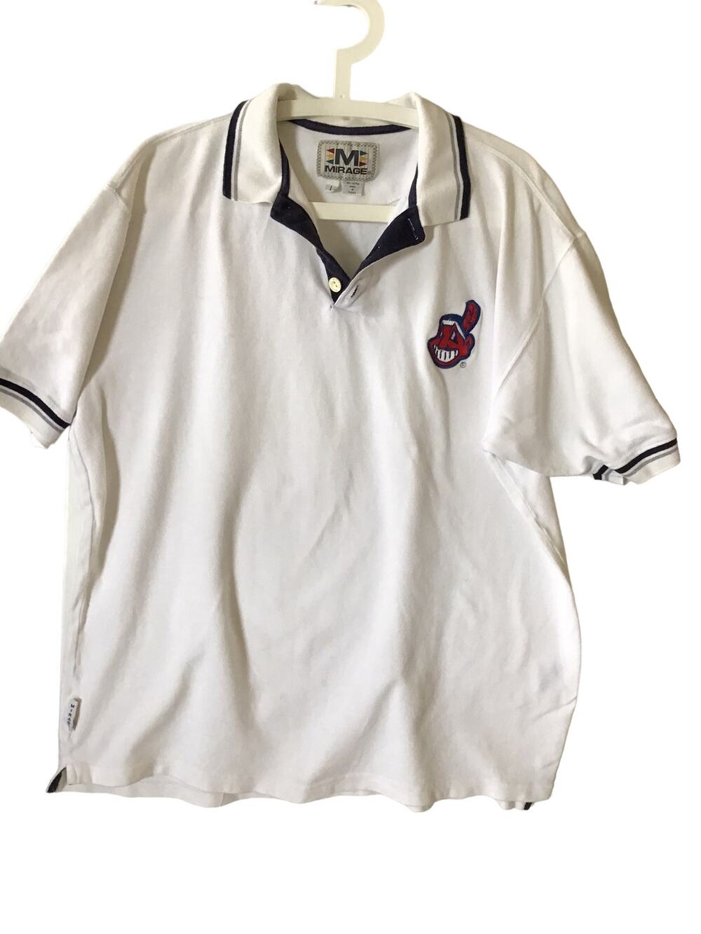Vintage Mirage Cleveland Indians Polo Size L Looks Like XL
